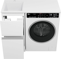 Misty Тумба под раковину Ингрид 40 под стиральную машину белая – фотография-5